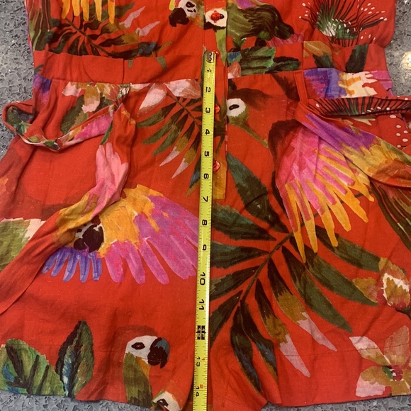 Farm Rio Red Macaw Romper Small Tropical Print - Picture 8 of 8